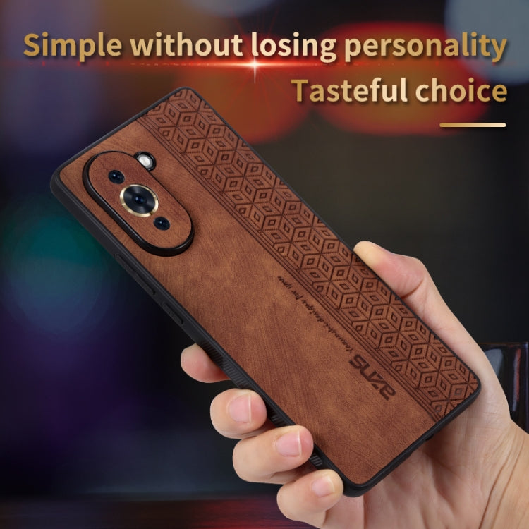 For Huawei nova 10 AZNS 3D Embossed Skin Feel Phone Case(Brown) - free shipping - PMC TechLife - Order now!