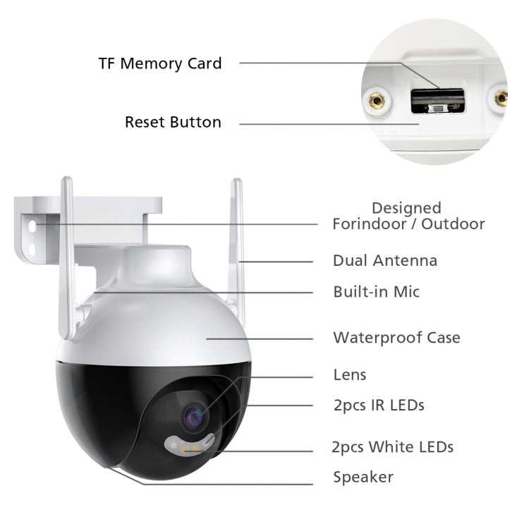 A18 4MP HD Wireless WiFi Smart Surveillance Camera, Specification:EU Plug - free shipping - PMC TechLife - Order now!