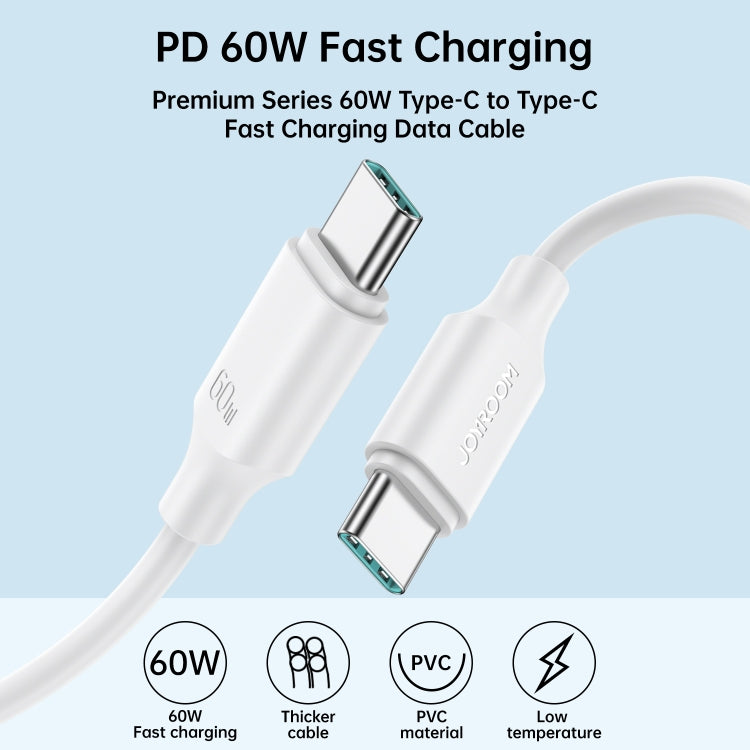 JOYROOM S-CC060A9 60W USB-C/Type-C to USB-C/Type-C Fast Charging Data Cable, Length: 1m(Black) - USB-C & Type-C Cable by JOYROOM | Online Shopping South Africa | PMC TechLife | Buy Now Pay Later Mobicred