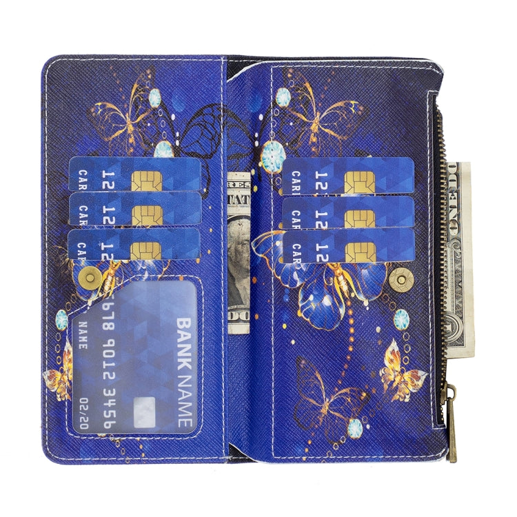 For Samsung Galaxy A14 5G Colored Drawing Pattern Zipper Leather Phone Case(Purple Butterfly) - free shipping - PMC TechLife - Order now!