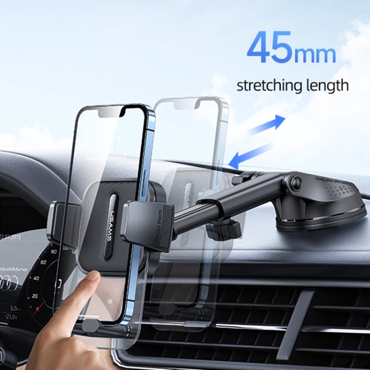 USAMS US-ZJ072 Car Center Console Retractable Transparent Holder(Black) - Universal Car Holders by USAMS | Online Shopping South Africa | PMC TechLife | Buy Now Pay Later Mobicred