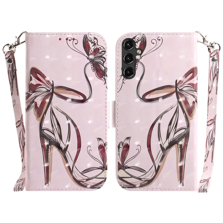 For Samsung Galaxy A14 5G 3D Colored Horizontal Flip Leather Phone Case(Butterfly High-heeled) - free shipping - PMC TechLife - Order now!