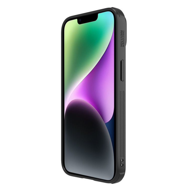For iPhone 14 NILLKIN Synthetic Fiber Camshield Magnetic Phone Case(Black) - iPhone 14 Cases by NILLKIN | Online Shopping South Africa | PMC TechLife | Buy Now Pay Later Mobicred