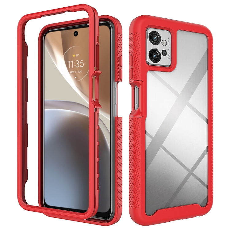 For Motorola Moto G32 Starry Sky Solid Color TPU Clear PC Phone Case(Red) - free shipping - PMC TechLife - Order now!