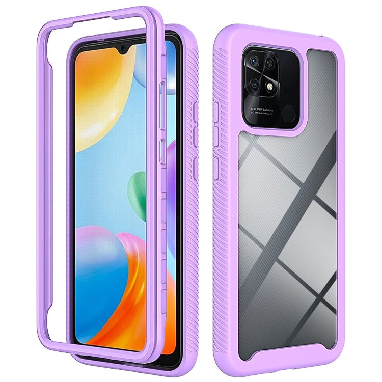 For Xiaomi Redmi 10C Starry Sky Solid Color Shockproof TPU Clear PC Phone Case(Purple) - free shipping - PMC TechLife - Order now!