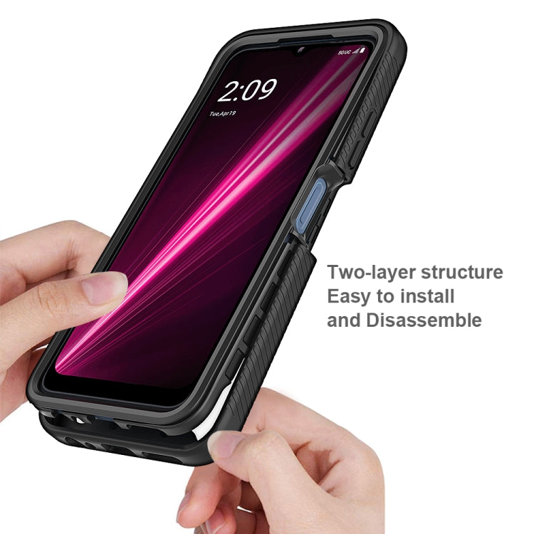 For T-Moblie Revvl 6 5G Starry Sky Solid Color Shockproof TPU Clear PC Phone Case(Black) - More Brand by PMC TechLife | Online Shopping South Africa | PMC TechLife