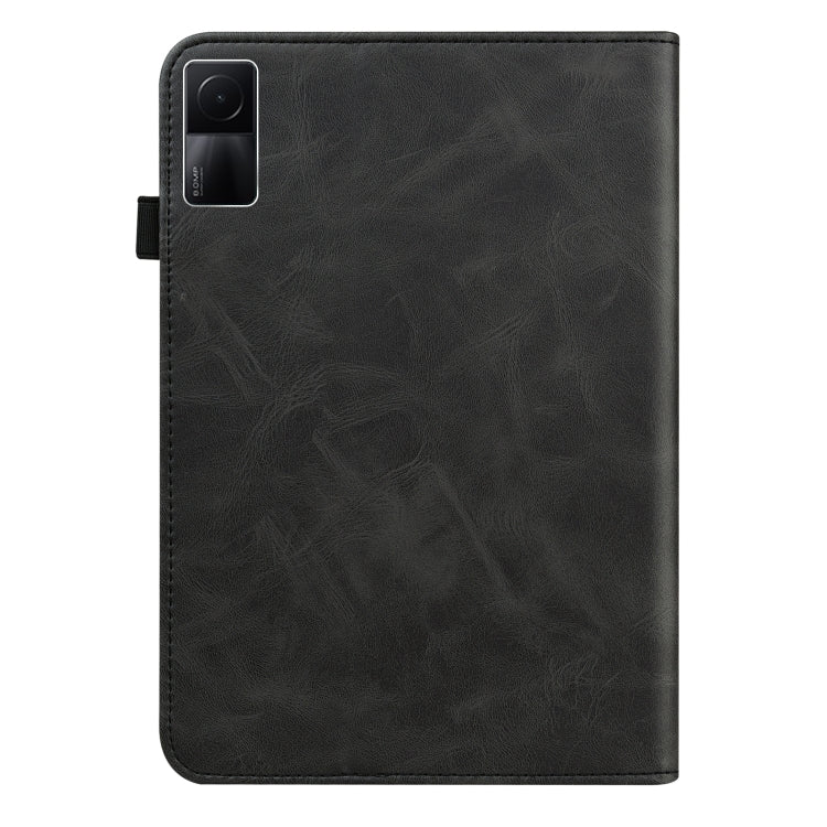 For Xiaomi Redmi Pad 10.61 2022 Solid Color Embossed Striped Leather Case(Black) - free shipping - PMC TechLife - Order now!
