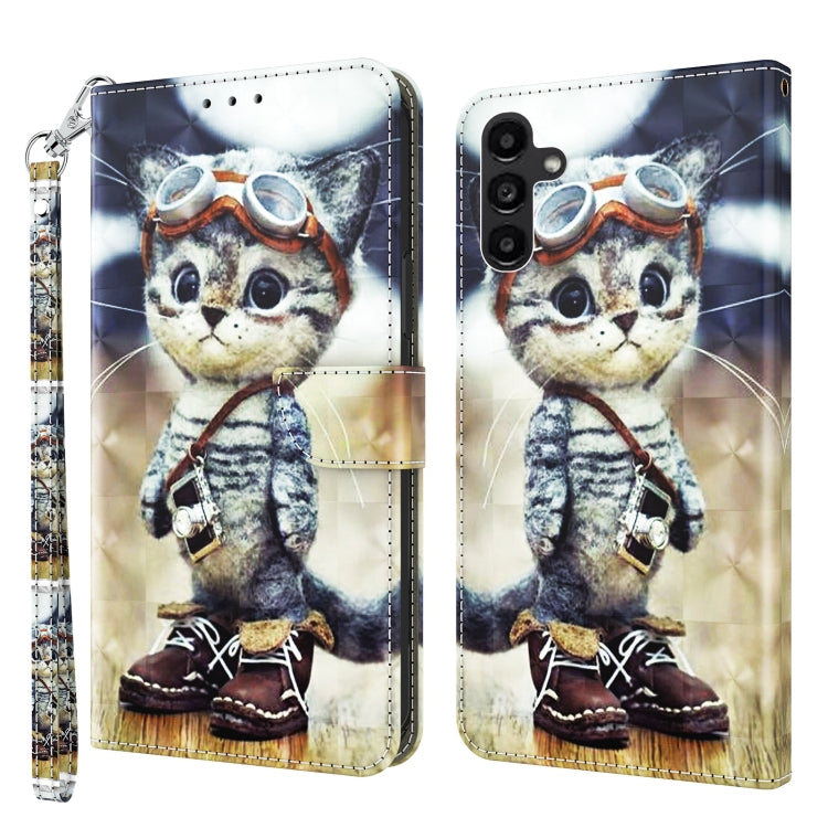 For Samsung Galaxy A14 5G 3D Painted Leather Phone Case(Naughty Cat) - free shipping - PMC TechLife - Order now!