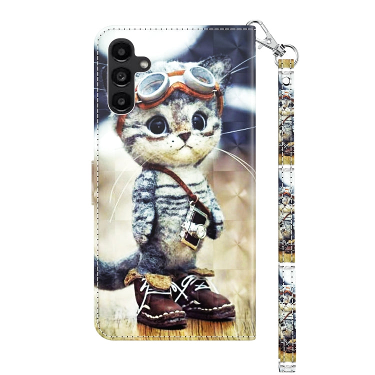 For Samsung Galaxy A14 5G 3D Painted Leather Phone Case(Naughty Cat) - free shipping - PMC TechLife - Order now!