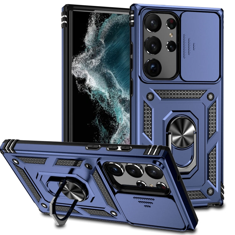 For Samsung Galaxy S23 Ultra 5G Sliding Camshield Holder Phone Case(Blue) - free shipping - PMC TechLife - Order now!