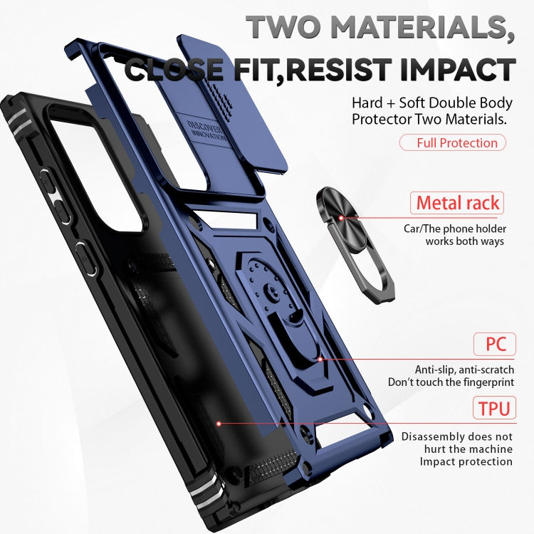 For Samsung Galaxy S23 Ultra 5G Sliding Camshield Holder Phone Case(Blue) - free shipping - PMC TechLife - Order now!