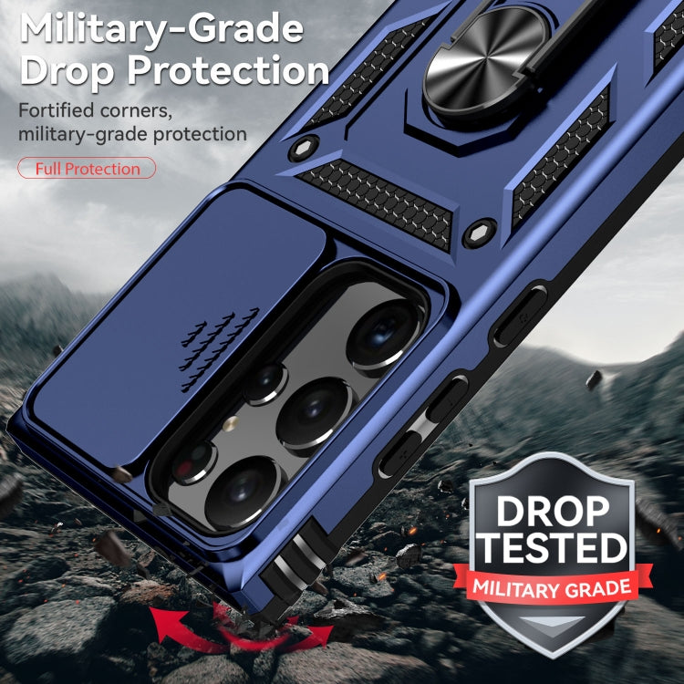 For Samsung Galaxy S23 Ultra 5G Sliding Camshield Holder Phone Case(Blue) - free shipping - PMC TechLife - Order now!
