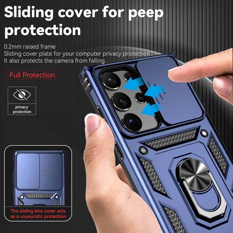 For Samsung Galaxy S23 Ultra 5G Sliding Camshield Holder Phone Case(Blue) - free shipping - PMC TechLife - Order now!