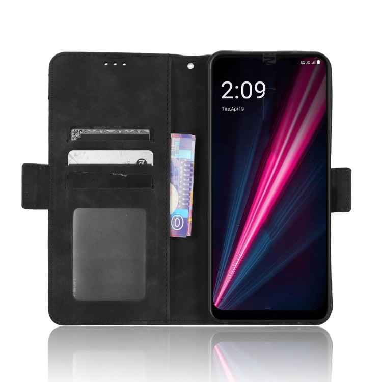 For T-Mobile REVVL 6 Pro 5G Skin Feel Calf Texture Card Slots Leather Phone Case(Black) - More Brand by PMC Jewellery | Online Shopping South Africa | PMC Jewellery