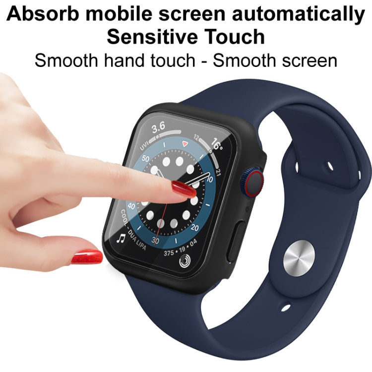 For Apple Watch Series 9 / 8 45mm imak PC Frame Case with Tempered Glass Film(White) - Watch Cases by imak | Online Shopping South Africa | PMC TechLife | Buy Now Pay Later Mobicred