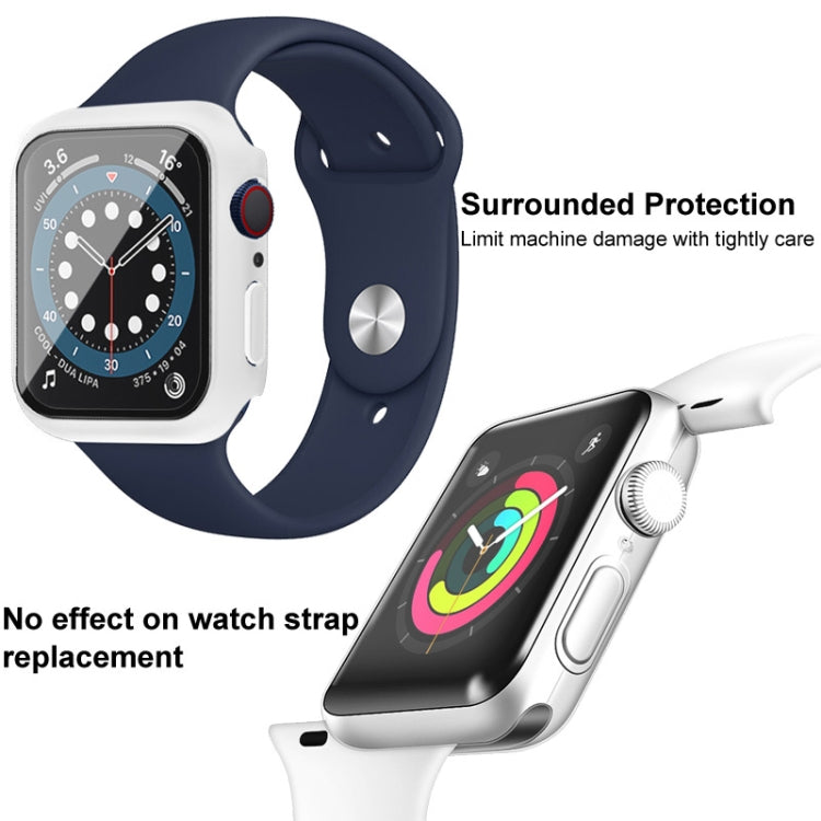 For Apple Watch Series 9 / 8 45mm imak PC Frame Case with Tempered Glass Film(White) - Watch Cases by imak | Online Shopping South Africa | PMC TechLife | Buy Now Pay Later Mobicred