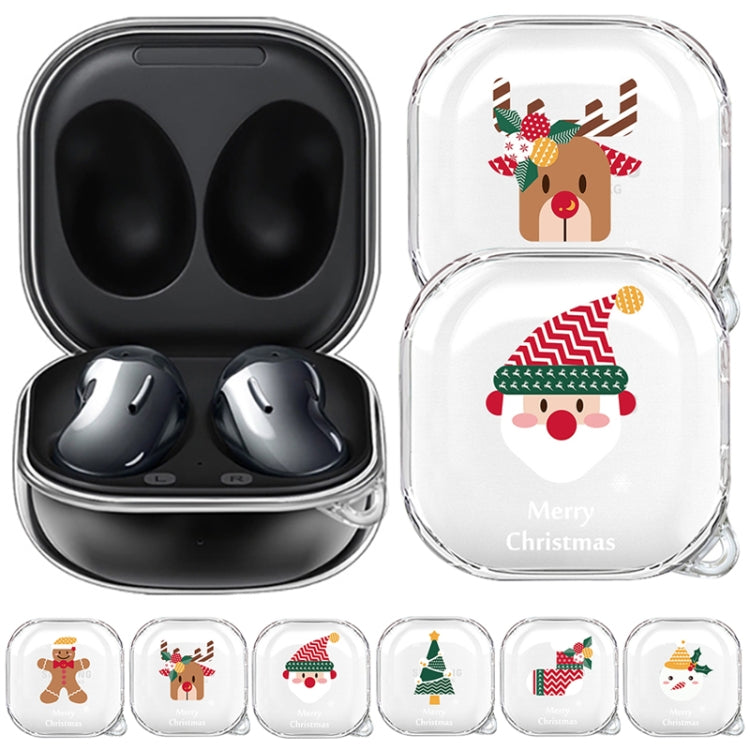 For Samsung Galaxy Buds Live Christmas Transparent TPU Earphone Case(Snowman) - Samsung Earphone Case by PMC Jewellery | Online Shopping South Africa | PMC Jewellery