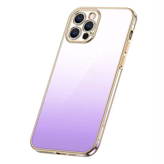 For iPhone 14 Pro SULADA Iridescence Series Plating Transparent Gradient Phone Case(Purple) - iPhone 14 Pro Cases by SULADA | Online Shopping South Africa | PMC Jewellery | Buy Now Pay Later Mobicred