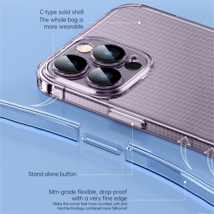 For iPhone 14 Pro SULADA Crystal Steel Series TPU Transparent Phone Case(Blue) - iPhone 14 Pro Cases by SULADA | Online Shopping South Africa | PMC TechLife | Buy Now Pay Later Mobicred