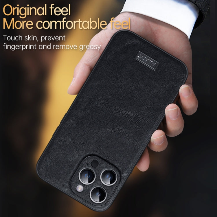 For iPhone 14 Pro SULADA Shockproof TPU + Handmade Leather Phone Case(Black) - iPhone 14 Pro Cases by SULADA | Online Shopping South Africa | PMC Jewellery