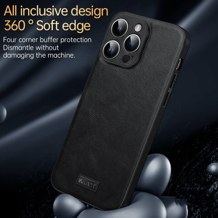For iPhone 14 Pro SULADA Shockproof TPU + Handmade Leather Phone Case(Orange) - iPhone 14 Pro Cases by SULADA | Online Shopping South Africa | PMC TechLife