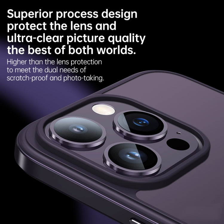For iPhone 14 SULADA Metal Frame + Nano Glass + TPU Phone Case(Dark Purple) - free shipping - PMC TechLife - Order now!