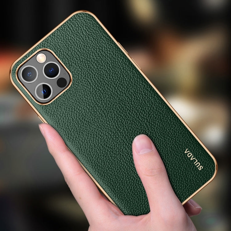 For iPhone 14 Plus SULADA Shockproof TPU + Handmade Leather Phone Case(Borwn) - iPhone 14 Plus Cases by SULADA | Online Shopping South Africa | PMC TechLife | Buy Now Pay Later Mobicred