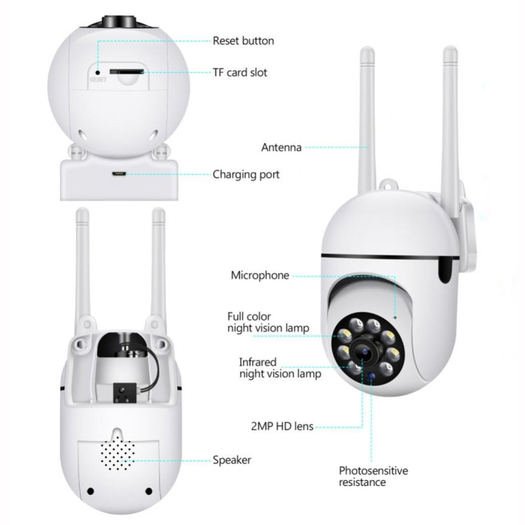 A7 1080P HD Wireless WiFi Smart Surveillance Camera Support Night Vision / Two Way Audio with 32G Memory - Wireless Camera by PMC Jewellery | Online Shopping South Africa | PMC Jewellery
