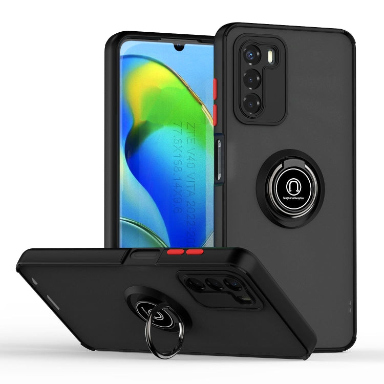 For ZTE Blade V40 Vita Q Shadow 1 Series TPU + PC Phone Case with Ring(Black+Red) - free shipping - PMC TechLife - Order now!