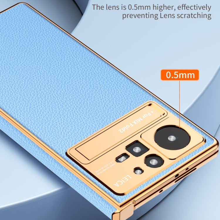 For Xiaomi Mix Fold 2 Electroplated Frame Plain Leather Phone Case(Pink) - free shipping - PMC TechLife - Order now!