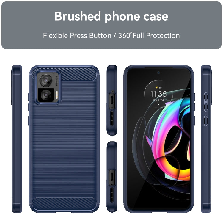 For Motorola Edge 30 Neo Brushed Texture Carbon Fiber TPU Phone Case(Blue) - free shipping - PMC TechLife - Order now!