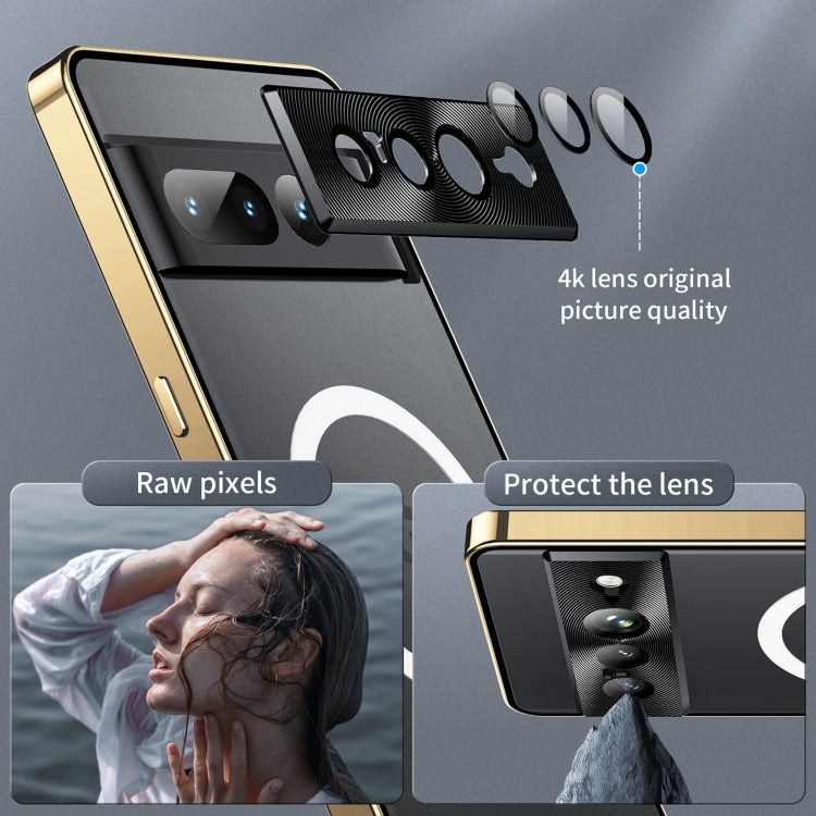 For Google Pixel 7 Pro MagSafe Magnetic Frosted Metal Phone Case(Gold) - free shipping - PMC TechLife - Order now!