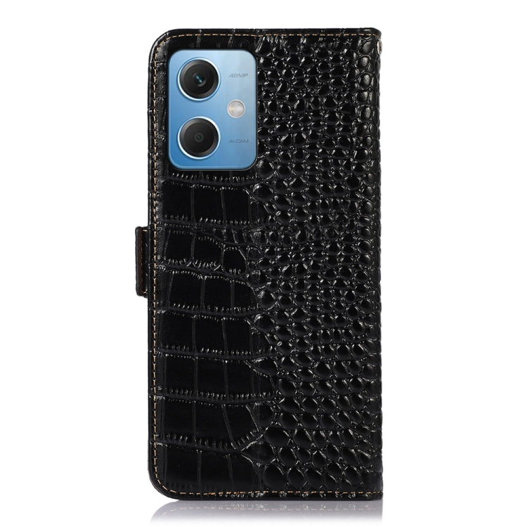 For Xiaomi Redmi Note 12 China Crocodile Top Layer Cowhide Leather Phone Case(Black) - Note 12 Cases by PMC TechLife | Online Shopping South Africa | PMC TechLife