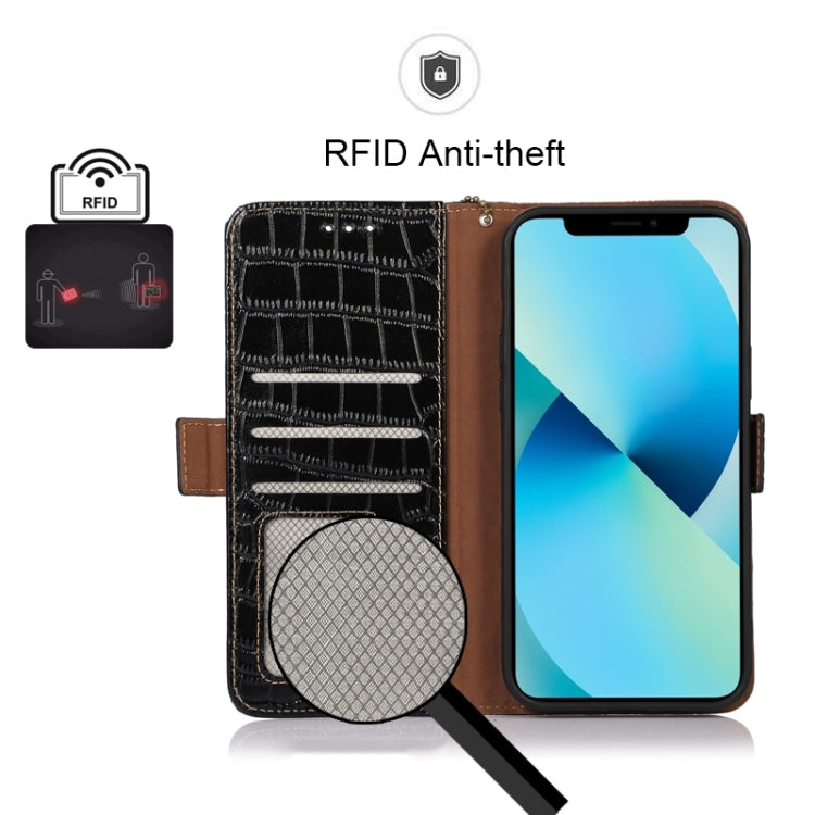 For Xiaomi Redmi Note 12 China Crocodile Top Layer Cowhide Leather Phone Case(Black) - Note 12 Cases by PMC TechLife | Online Shopping South Africa | PMC TechLife