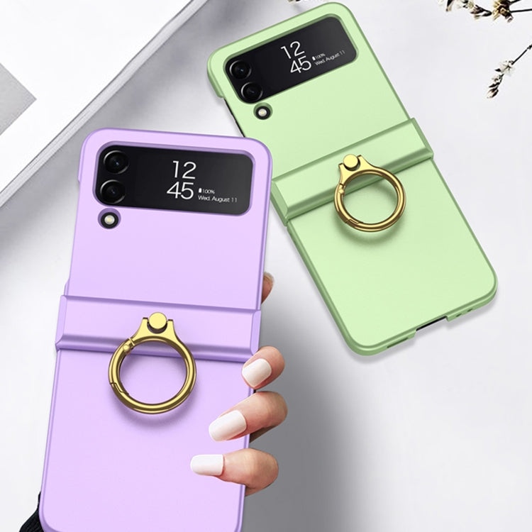 For Samsung Galaxy Z Flip4 GKK Ultrathin Hinge Full Coverage Phone Case with Ring Holder(White) - free shipping - PMC TechLife - Order now!