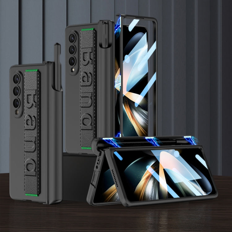 For Samsung Galaxy Z Fold4 GKK Magnetic Fold Hinge Shockproof Phone Case with Wrist Strap(Black) - free shipping - PMC TechLife - Order now!