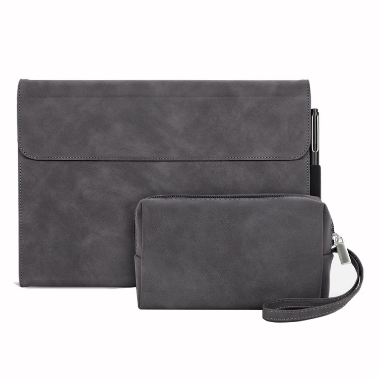 For Microsoft Surface Pro 9 / Surface Pro 10 Sheepskin All-Inclusive Shockproof Protective Case with Power Bag(Grey) - Others by PMC TechLife | Online Shopping South Africa | PMC TechLife | Buy Now Pay Later Mobicred