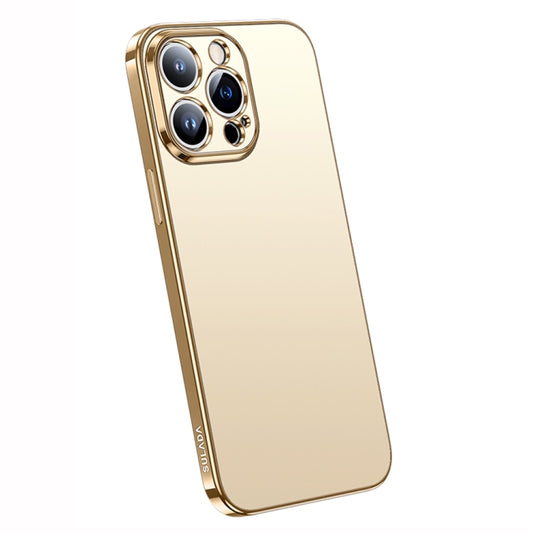 For iPhone 14 Pro SULADA Electroplating Frosted All-inclusive TPU Phone Case(Gold) - iPhone 14 Pro Cases by SULADA | Online Shopping South Africa | PMC Jewellery