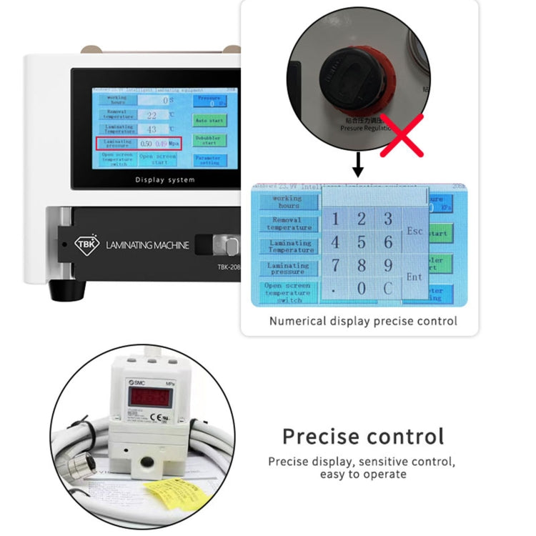 TBK 208M 3 in 1 Mini LCD Touch Screen Vacuum Laminating Bubble Remover Machine, Plug:UK Plug - Defoaming Equipment by TBK | Online Shopping South Africa | PMC Jewellery | Buy Now Pay Later Mobicred