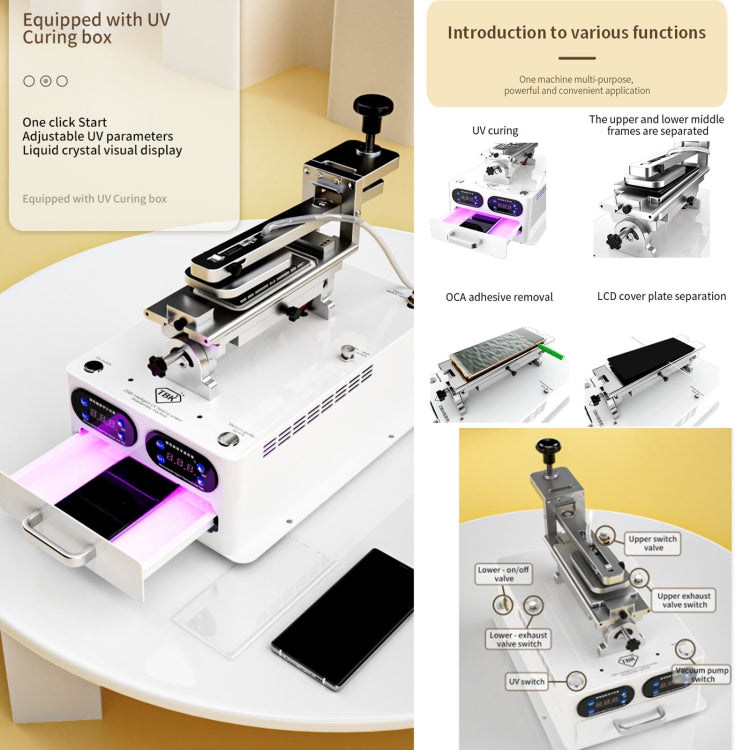 TBK 258S Intelligent Multi-function UV Cured Disassembly Machine, Plug:AU Plug - Separation Equipment by TBK | Online Shopping South Africa | PMC Jewellery | Buy Now Pay Later Mobicred