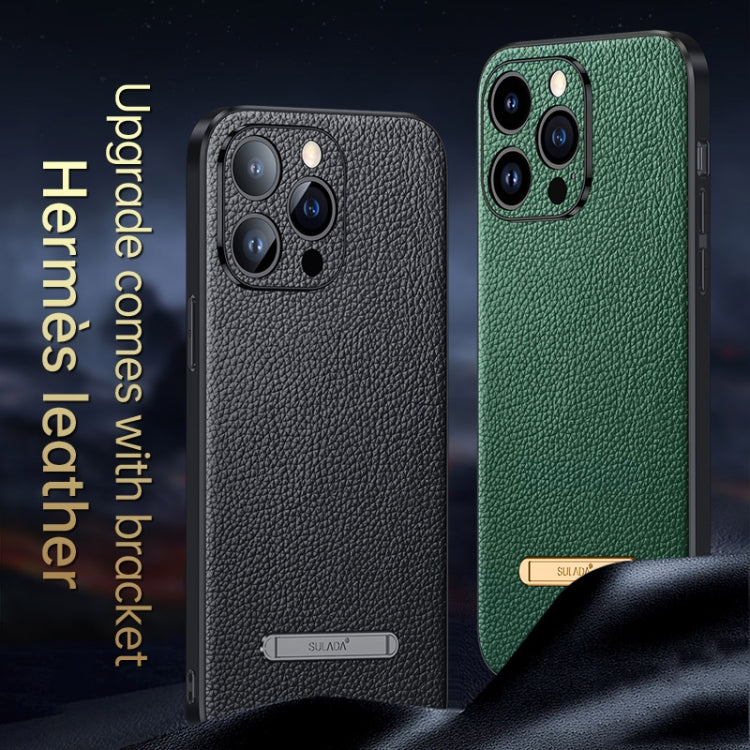 For iPhone 14 Plus SULADA Famous Artisan Series Litchi Leather PC + TPU Phone Case(Orange) - iPhone 14 Plus Cases by SULADA | Online Shopping South Africa | PMC TechLife | Buy Now Pay Later Mobicred