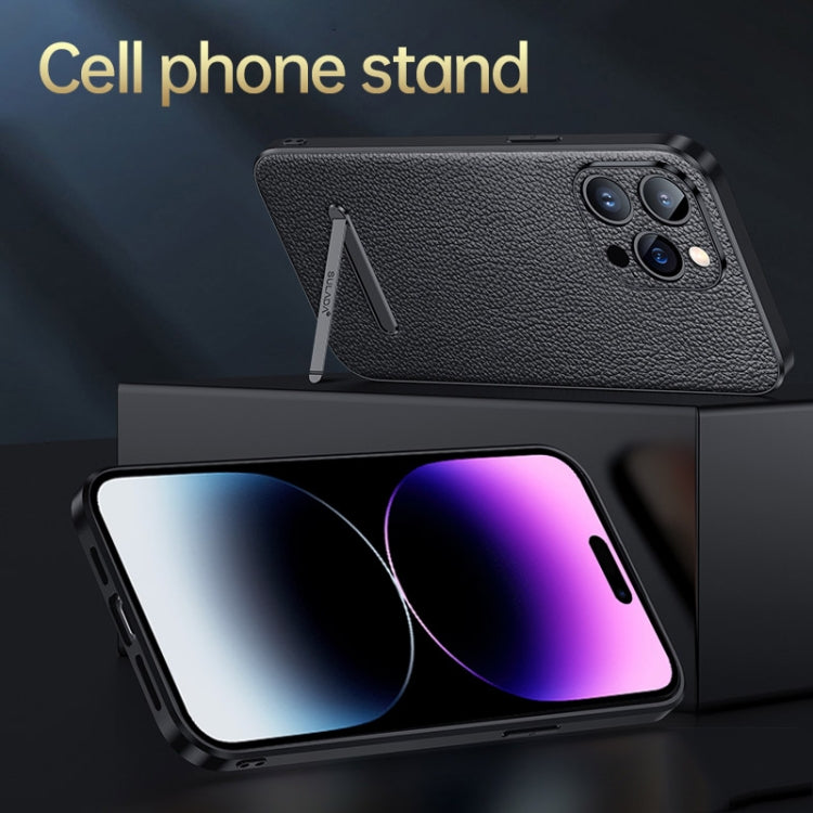 For iPhone 14 Plus SULADA Famous Artisan Series Litchi Leather PC + TPU Phone Case(Orange) - iPhone 14 Plus Cases by SULADA | Online Shopping South Africa | PMC TechLife | Buy Now Pay Later Mobicred