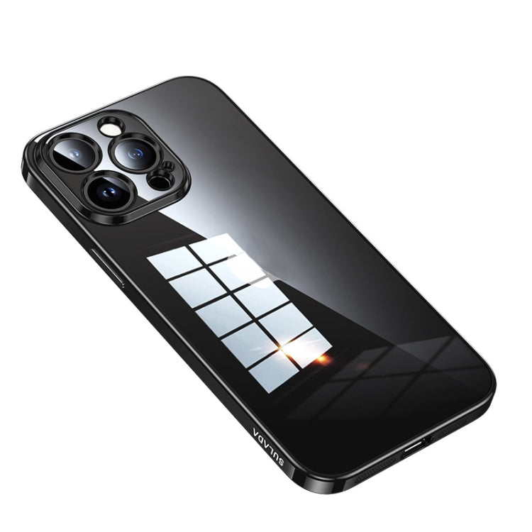 For iPhone 14 Pro SULADA Shine Through Series Plating TPU Transparent Phone Protective Case(Black) - iPhone 14 Pro Cases by SULADA | Online Shopping South Africa | PMC TechLife | Buy Now Pay Later Mobicred