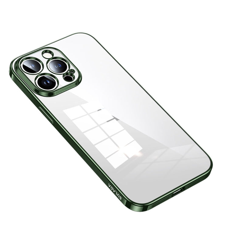 For iPhone 14 Pro Max SULADA Shine Through Series Plating TPU Transparent Phone Protective Case(Green) - iPhone 14 Pro Max Cases by SULADA | Online Shopping South Africa | PMC TechLife | Buy Now Pay Later Mobicred