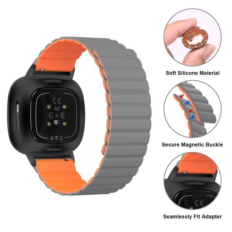 For Fitbit Versa 4 / Sense 2 Universal Magnetic Silicone Watch Band(Black Yellow) - free shipping - PMC TechLife - Order now!