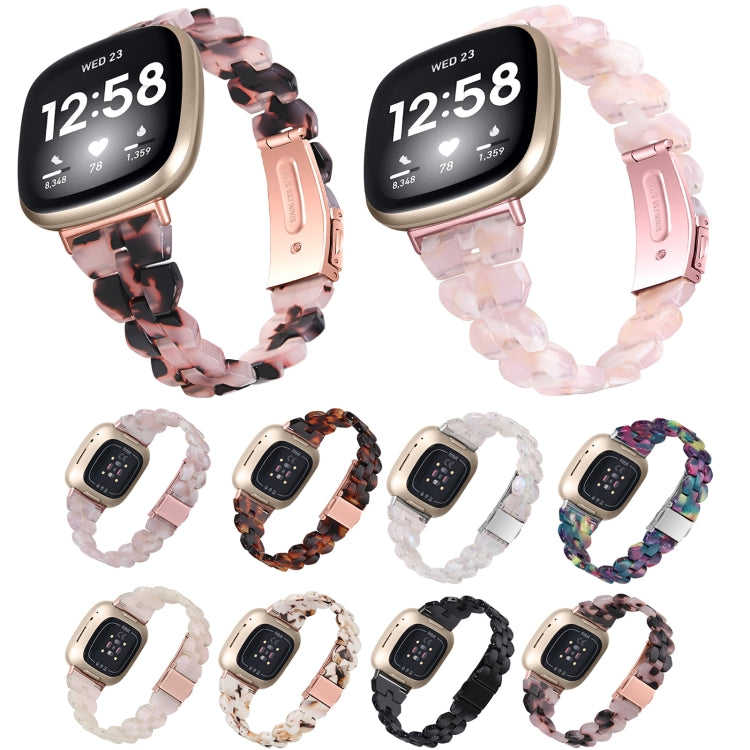 For Fitbit Versa 4 / Sense 2 Universal Rhombus Resin Watch Band(Pink Flower) - free shipping - PMC TechLife - Order now!