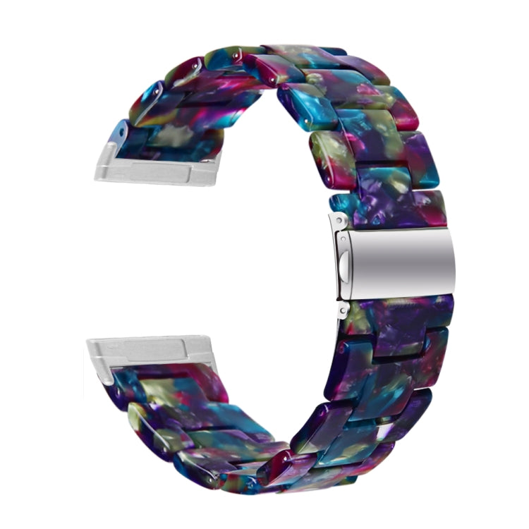 For Fitbit Versa 3 / Sense Universal Resin Watch Band(Purple Green Flower) - free shipping - PMC TechLife - Order now!