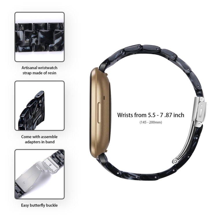 For Fitbit Versa 3 / Sense Universal Resin Watch Band(Shiny Black) - free shipping - PMC TechLife - Order now!