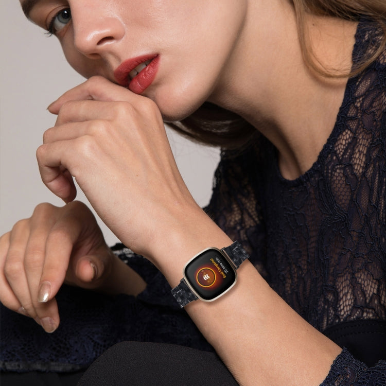 For Fitbit Versa 3 / Sense Universal Resin Watch Band(Shiny Black) - free shipping - PMC TechLife - Order now!