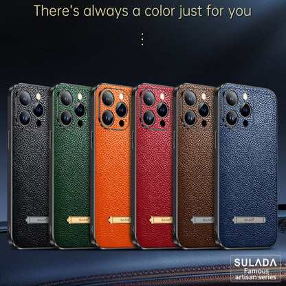 For iPhone 14 Pro SULADA Invisible Bracket Leather Back Cover Phone Case(Brown) - iPhone 14 Pro Cases by SULADA | Online Shopping South Africa | PMC Jewellery | Buy Now Pay Later Mobicred